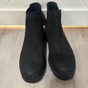 SOREL Ainsley Chelsea Black Waterproof Leather Ankle Winter Boot Size‎ 6 Women's